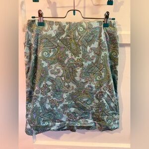 Jones New York Paisley Mini Skirt in Green and Purple